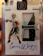 2022 Panini Flawless Collegiate - Dual Patch Autograph Carson Wentz /25 Bison! 