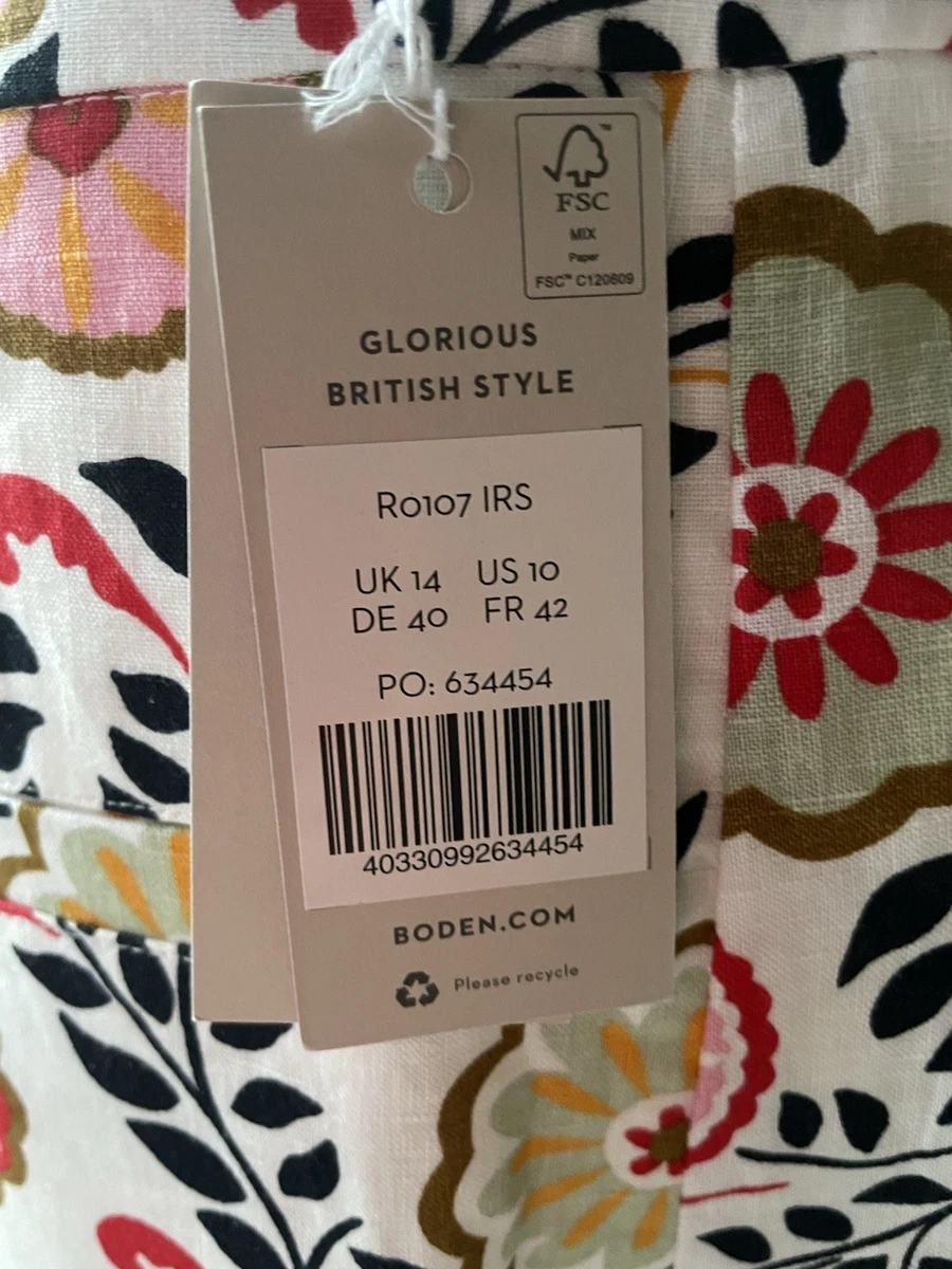 Short Boden Femme Taille 8R - Jaune à Motif Arbre - Très Bon état