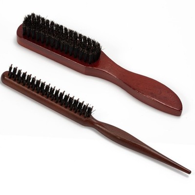 2er Pack Bristle Slick Back Haarbürste Sleek Teasing Brush, marr&oacute;n 