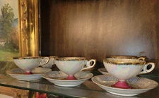 6 Tea Cups and 4 Saucer Royal Halsey Very Fine China Iridescent Lusterware 