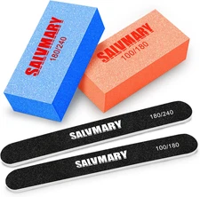 Nail Files and Buffers Set, 100/180 & 180/240 Grit Double Sided Emery Boards Nai