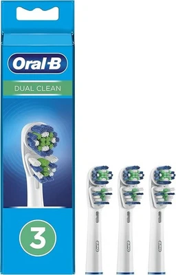 3x Testine Originali Oral-B Dual Clean Ricambio Spazzolino Elettrico Doppia 3 pz