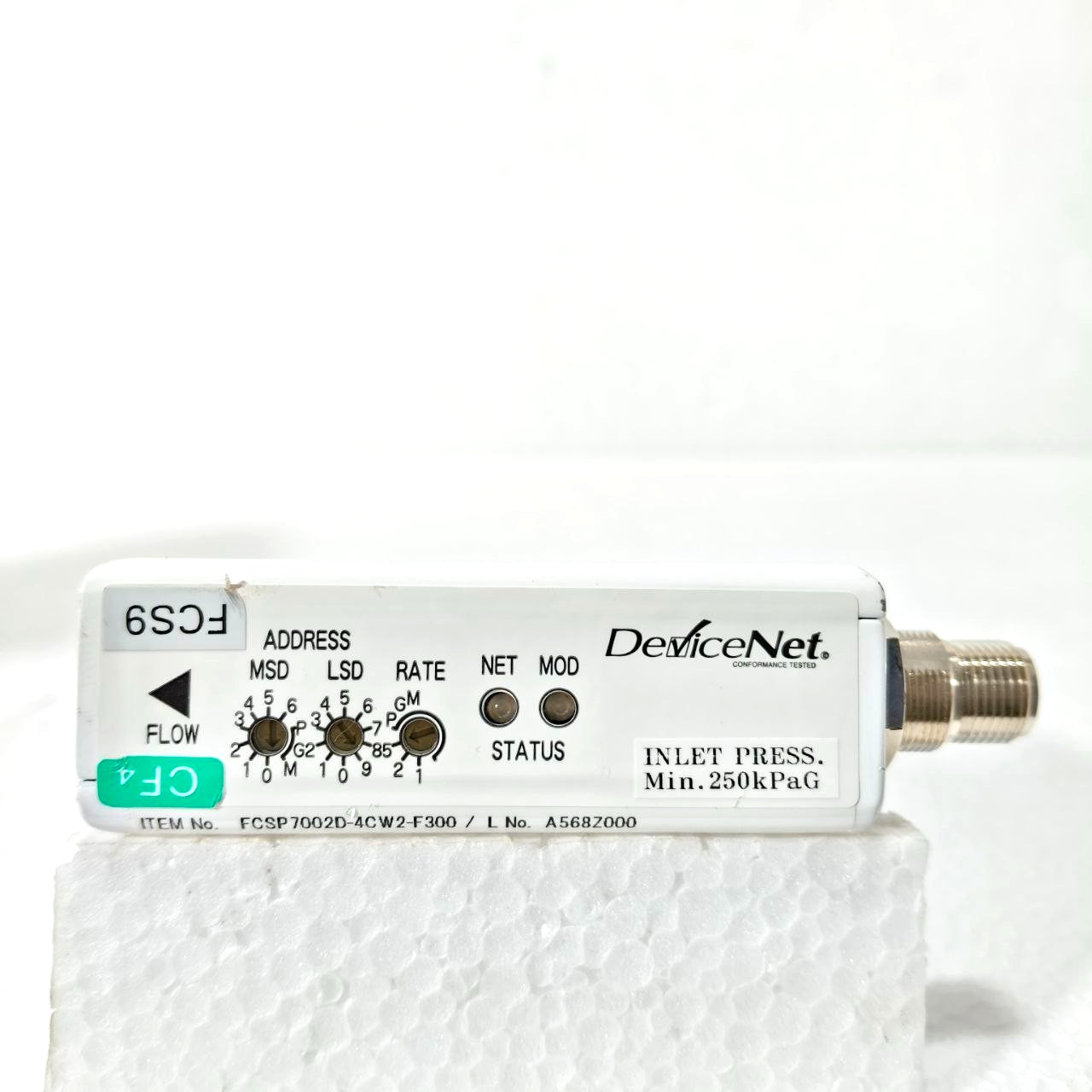 FUJIKIN P7000D DEVICENET FCSP7002DW-4CW2-F300 MASS FLOW CONTROLLER CF4,250kPaG