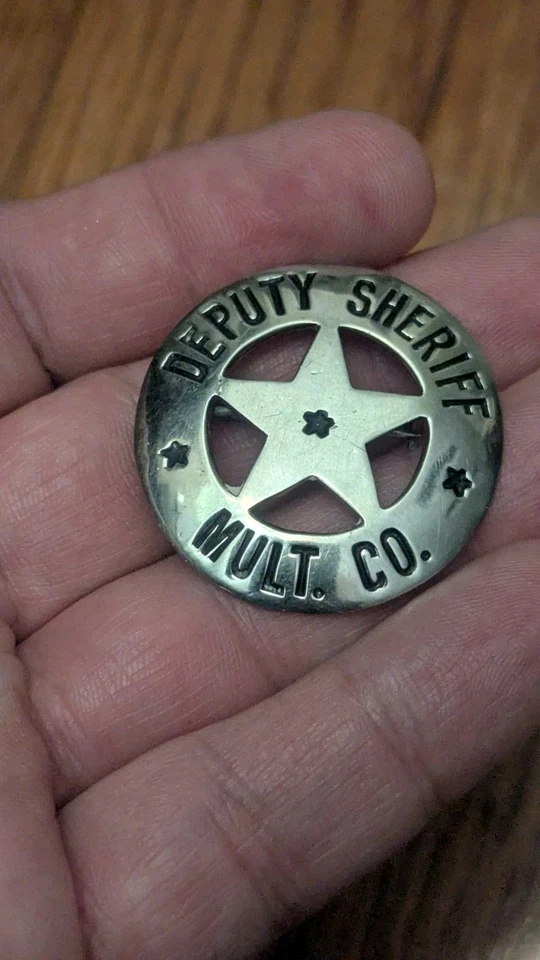 Obsoleto Oregon Multnomah County Adputy Sheriff ca 1920 Hecho a mano Foto 2 de 4