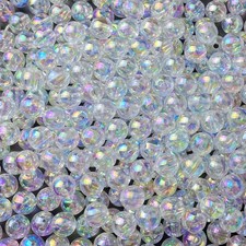 300 Pcs 8mm Acrylic Round Beads AB Colors Spacer Earring Bracelet Necklace