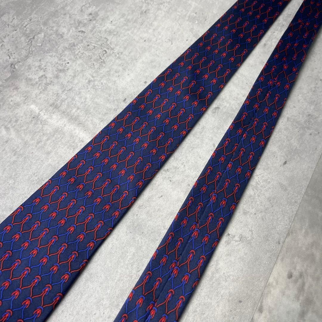 Good Condition HERMES Rope Pattern Total  Tie Nav… - image 4