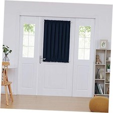 Blackout Door Curtain   Thermal Insulated 54"W x 40"L Pack of 1 Navy Blue