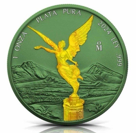2024 Mexico Libertad Space Green Hologram 1 oz .999 Silver in