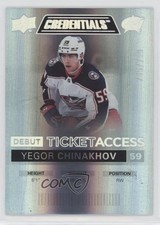 2021 Upper Deck Credentials Debut Ticket Access /799 Tier 2 Yegor Chinakhov 0nr3