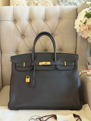 Hermès Birkin 40 Black Noir Gold Hardware GHW Togo Leather