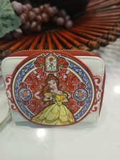 Loungefly Disney Beauty And The Beast Belle Stained Glass Zip Around WALLET NEW