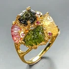 Fine Art Natural Tourmaline Ring 925 Sterling Silver Size 7.5 /R463170