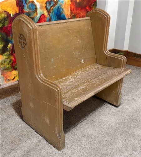 Wood Church Pew Bench (36x20) Vintage Porch Garden Bench, Entryway Bench, B20