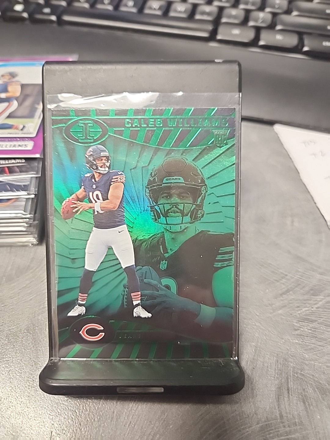 2024 Panini Illusions - Caleb Williams #13 Trophy Collection Emerald (RC)