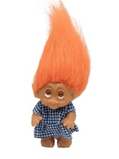 Vintage 1985 DAM Norfin TODDLER TROLL 3" Orange Hair