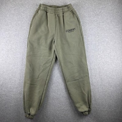 COMFRT Jogger Pants Mens M Green Fleece Elastic Waist Pockets Casual Activewear