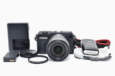 Canon EOS M 18.0MP Digitalkamera schwarz 18-55mm IS STM mit Blitz JAPAN [Exc++]
