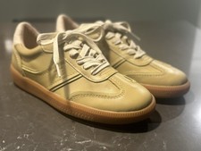 Frye Ivy Low Lace Leather Sneakers, Lemongrass, SIZE: 6