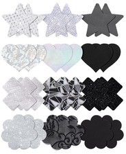 Glitters Pasties Rave Pack Nipple Covers Stickers Disposable Sticky Breast Pe...