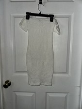 Fashion Nova White Form Fitting Dress Size XS