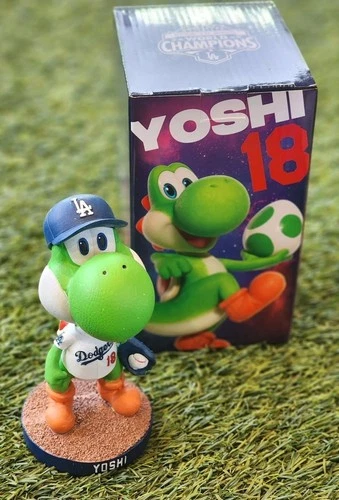 2026 Yoshi Dodgers Super Mario Bobblehead 3/31/26 SGA Nintendo Movie