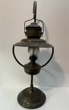 Vintage Brass Oil Boudoir Lamp ~ Mahogany Hall World Famous Sporting House 23"