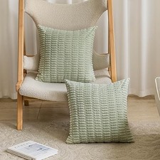 Square Sage Green Spring Pillow Covers 18x18 18" x 18" Pack of 2 Light Green