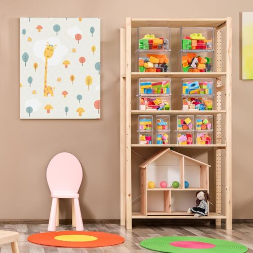 New- Large Clear Stackable Storage Drawers, Plastic Storage Drawers with H - Picture 3 of 6