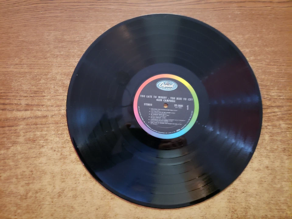 1968 MINT-EXC  Glen Campbell ?– Too Late To Worry-Too Blue To Cry 1881 LP33 - Image 3 of 4