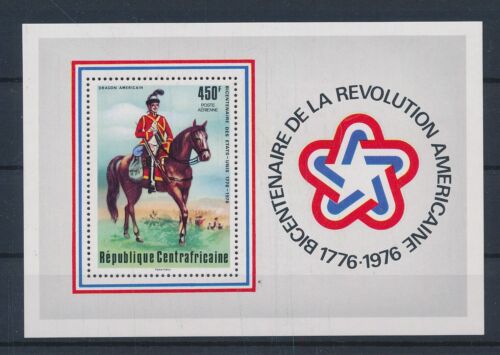 LR54025 Central Africa 1976 cavalry american revolution good sheet MNH - Bild 1 von 1