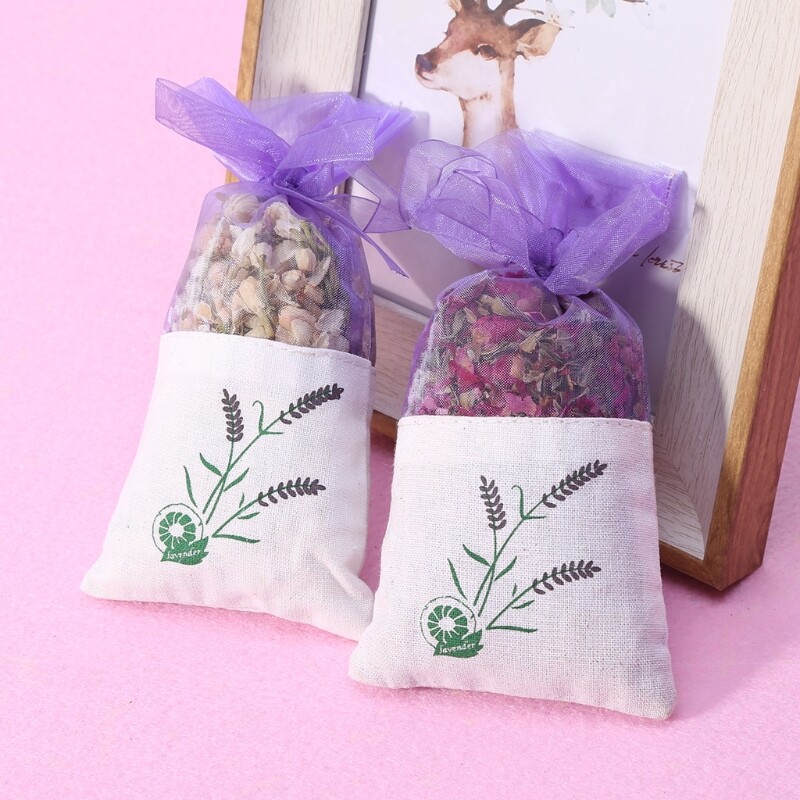 Natural Dried Flowers Sachet Bags Lavender Rose Jasmine Rosemary