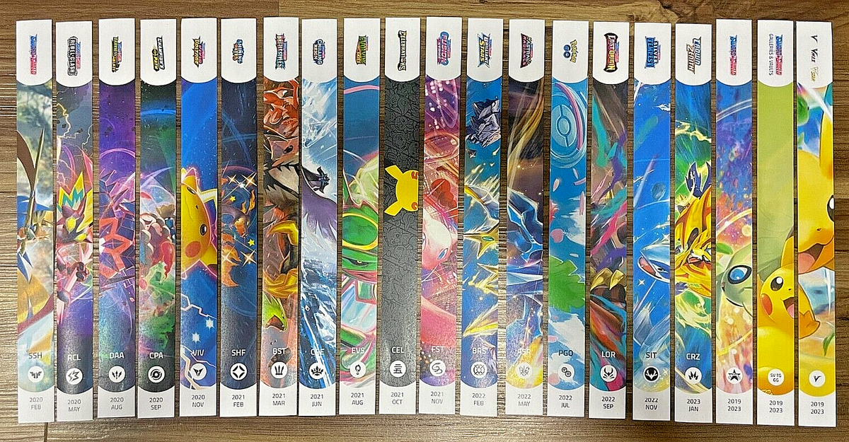 All SWSH sets Pokemon TCG - Binder spines for 1
