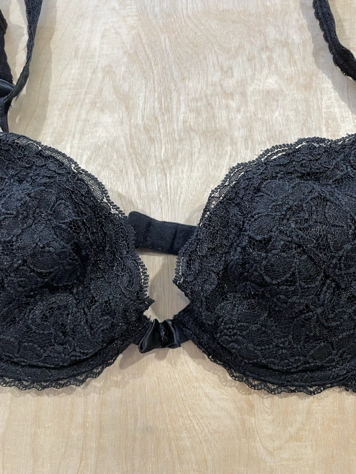 Cabernet Underwire Lightly-Padded Plunge Bra Style 5460 Black Sz 34B - Image 3 of 4