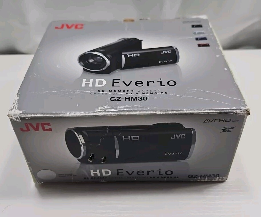 JVC Everio GZ-HM30 GZ-HM30SU HD Camcorder Silver With Battery And