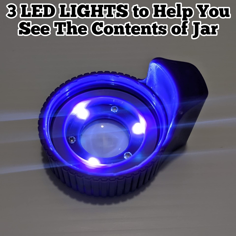 Magnifying Jar Small Air Tight Glass Jar Lighted Jars Cookies Jar with