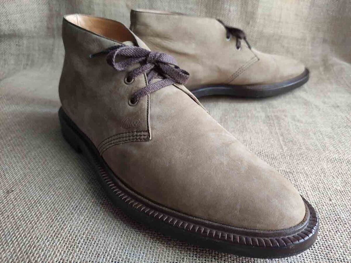 Gucci Men's Beige Suede Leather Chukka Boots Szie UK 9 || US Gucci Men's Beige Suede Leather Chukka Boots Szie UK 9 || US