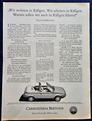 Carrozzeria Bertone,  originale Werbung aus 1984