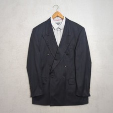 Hugo Boss Double Breasted Blazer Jacket Suit Wool US42 EU52 Al Capone Mens Gray