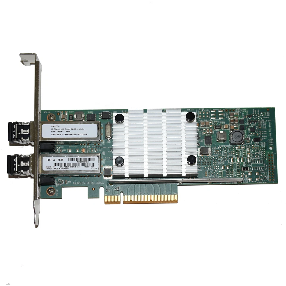 Lote de 10 adaptadores de red HPE 530SFP+ 2 puertos 10 GbE SFP+ con SFP+ 656244-001 Foto 2 de 4