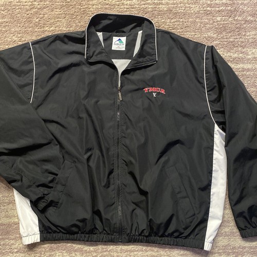 Vtg YMCA Jacket The Y Augusta Rain Windbreaker Zip Men Size 2XL Black White EUC - Picture 2 of 11