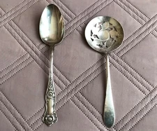 Vintage Tomato Slotted Spoon Wm Rogers & Son AA Orange Blossom Serving Spoon