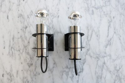 Targetti Sankey Italy Paar Wandlampen Lampe space age Design 1970s