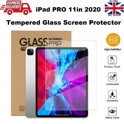 HD Klar 9H Hart Hart Hartglas Displayschutzfolie für Apple iPad Pro 11 Zoll 2020