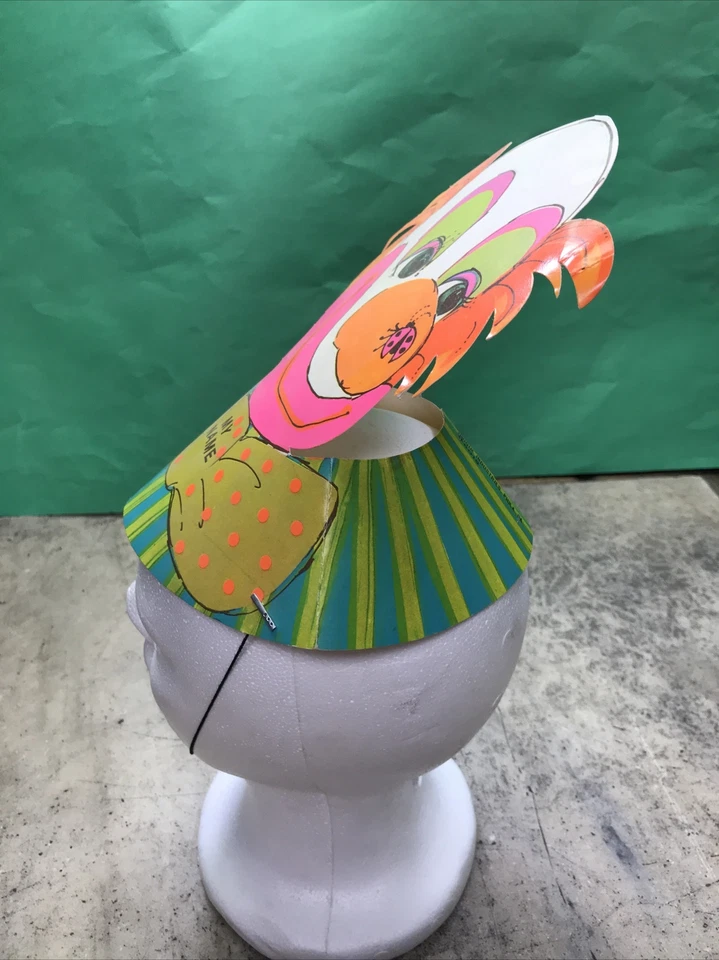 Sombrero de fiesta de papel payaso vintage - Mi nombre - Industrias únicas - RARO - ¡Envío rápido! Foto 3 de 4