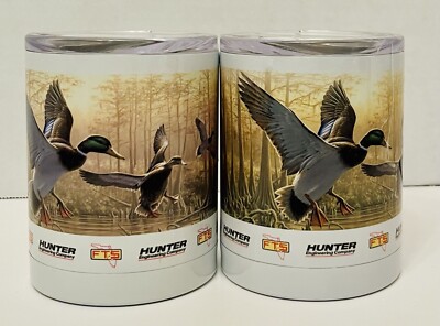 Set Of Two   Hunter Engineering Company STAINLESS STEEL TUMBLER WITH LIDS Ducks