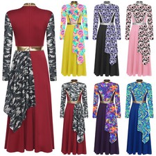 Women Costume Gowns Dress Worship Dancewear Performance Tunic Festival Dance