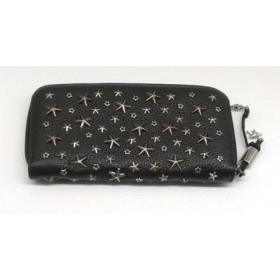 チョメリストWallet chain & leather studs JIMMY CHOO FILIPA Wallet Zip-Around with Studded DCS/000074 [Rank