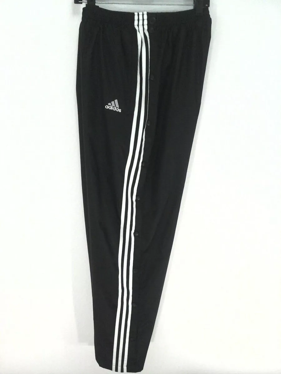 VINTAGE 90s Adidas Adibreak Tear Away Track Pants Black White Embroidered  sz L