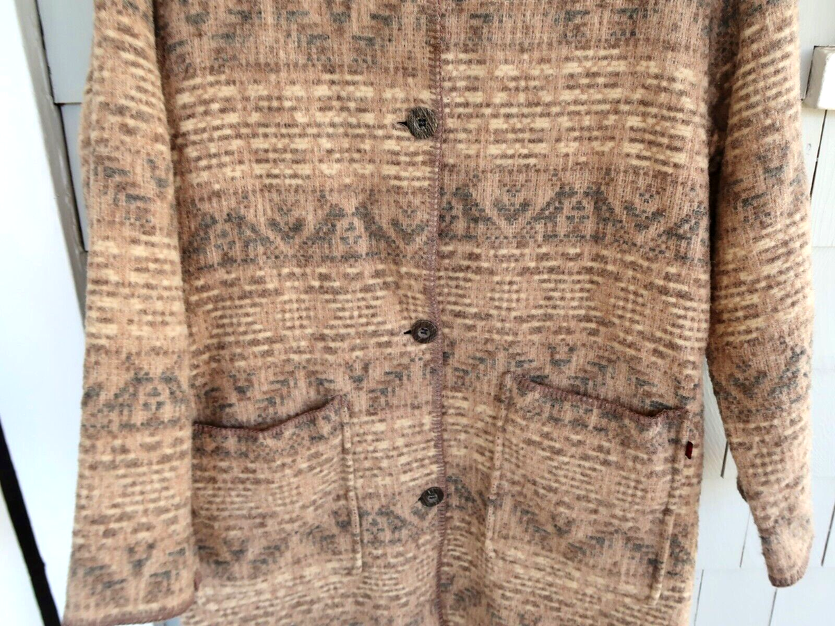 Women's WOOLRICH Long Native Southwestern HOODED WOOL COAT