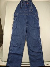 Dickies Overalls Mens 34x32 Blue Denim Outdoor Farmers Workwear Carpenter Bip